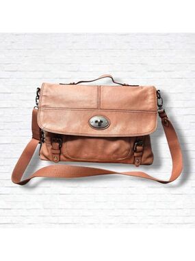 Fossil Maddox Pink "Long Live Vintage 1954" Collection Messenger Laptop Bag